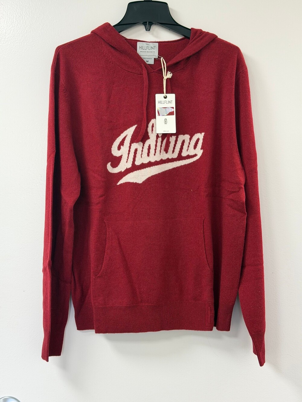 Hillflint Indiana University Script Hoodie - Sz M 100% Cashmere